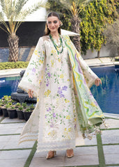 BrandsInn-3PC LAWN DIGITAL PRINTED CHIKANKARI EMB SHIRT WITH SILK PRINTED DUPATTA AND PRINTED TROUSER-BI-025