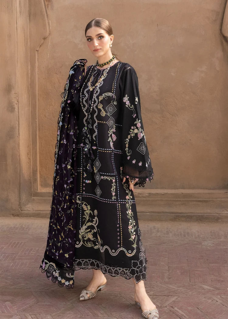 BrandsInn-3PC DHANAK EMBROIDERED SHIRT WITH WOOL PRINTED EMB SHAWL AND TROUSER-BI-5148