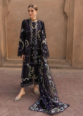 BrandsInn-3PC DHANAK EMBROIDERED SHIRT WITH WOOL PRINTED EMB SHAWL AND TROUSER-BI-5148