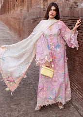 BrandsInn-3PC LAWN PRINTED EMB SHIRT WITH SILK PRINTED EMB DUPATTA AND TROUSER-BI-064