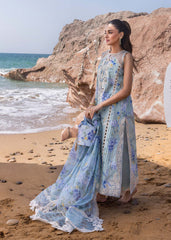 BrandsInn-3PC LAWN PRINTED EMB SHIRT WITH SILK PRINTED EMB DUPATTA AND TROUSER-BI-026