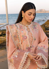 BrandsInn-3PC LAWN CHIKAANKARI EMBROIDERED SHIRT WITH CHIFOON PRINTED EMB DUPATTA AND EMB TROUSER-BI-4705