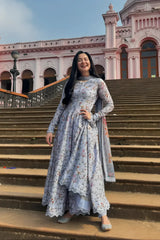 BrandsInn-3PC KHADDAR PRINTED SHIRT WITH KHADDAR PRINTED DUPATTA AND PRINTED TROUSER-BI-