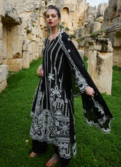 BrandsInn-3PC LAWN EMBROIDERED SHIRT WITH CHIFFON EMBROIDERED DUPATTA AND TROUSER-BI-346