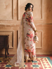 BrandsInn-3PC SHAMOZE SILK PRINTED EMBROIDERED SHIRT WITH SOFT SILK PRINTED EMB DUPATTA & EMB TROUSER BI-1721