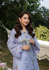 BrandsInn-3PC DHANAK EMBROIDERED SHIRT WITH DHANAK EMBROIDERED SHAWL AND TROUSER-BI-5218