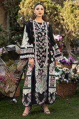 BrandsInn-3PC LAWN HEAVY EMBROIDERED SHIRT WITH CHIFFON PRINTED DUPATTA AND TROUSER-BI-4723
