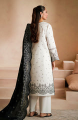 BrandsInn - 3PC DHANAK EMBROIDERED SHIRT WITH DHA COUTURE WOOL PRINT SHAWL AND TROUSER-BI-4088