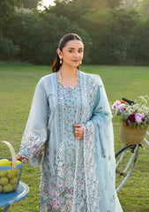 BrandsInn-3PC DHANAK EMBROIDERED SHIRT WITH DHANAK EMBROIDERED SHAWL AND TROUSER-BI-5242