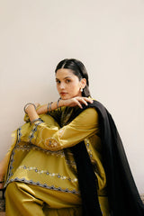 BrandsInn-3PC DHANAK EMBROIDERED SHIRT WITH DHANAK EMBROIDERED SHAWL & DHANAK TOUSER-BI-4222