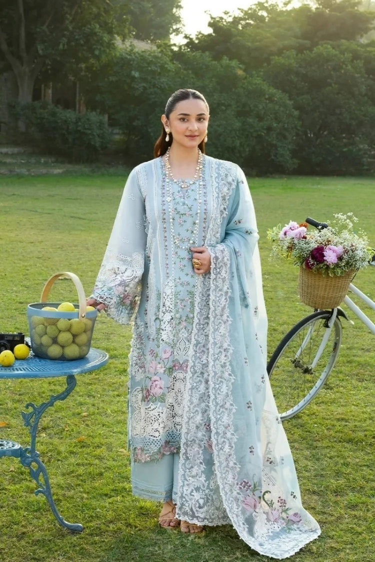 BrandsInn-3PC DHANAK EMBROIDERED SHIRT WITH DHANAK EMBROIDERED SHAWL AND TROUSER-BI-5242