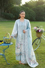 BrandsInn-3PC DHANAK EMBROIDERED SHIRT WITH DHANAK EMBROIDERED SHAWL AND TROUSER-BI-5242