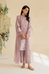 BrandsInn-3PC LAWN EMBROIDERED SHIRT WITH KHAADI NET DUPATTA & TROUSER-BI-377
