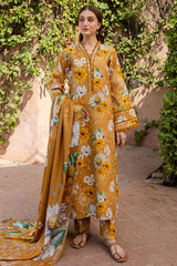 BrandsInn-3PC KHADDAR PRINTED SHIRT WITH KHADDAR PRINTED DUPATTA AND PRINT TROUSER-BI-2642