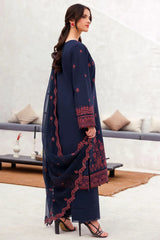 BrandsInn-3PC LAWN EMBROIDERED SHIRT WITH CHIFFON EMBROIDERED DUPATTA AND TROUSER-BI-4611