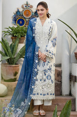 BrandsInn-3PC LAWN HEAVY EMBROIDERED SHIRT WITH SILK PRINTED DUPATTA AND TROUSER-BI-4906