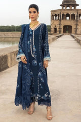 BrandsInn-3PC DHANAK EMBROIDERED SHIRT WITH DHANAK EMBROIDERED DUPATTA AND EMB TROUSER -BI-5156