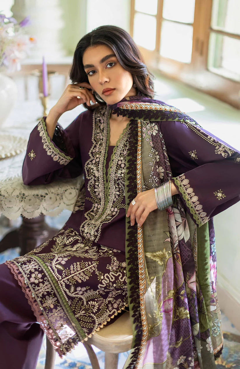 BrandsInn- 3PC LAWN EMBROIDERED SHIRT MONARK PRINTED DUPATTA AND TROUSER-BI-221