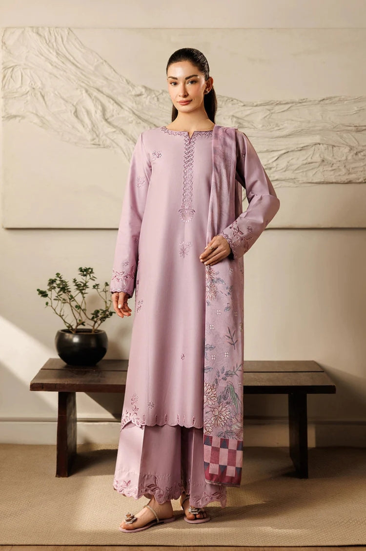 Brandsinn-3PIECE LAWN EMBROIDERED SHIRT WITH CHIFFON PRINTED DUPATTA AND TROUSER-BI-4868