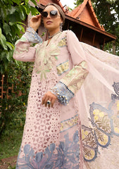 BrandsInn-3PC LAWN EMBROIDERED SHIRT WITH EMBROIDERED ORGANZA DAMAN CHIFFON PRINTED EMB DUPATTA AND EMB TROUSER-BI-4711