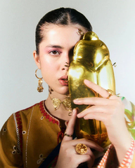 BrandsInn- 3PC DHANAK HEAVY EMBROIDERED SHIRT WITH COURTRAI PRINTED SHAWL AND EMB TROUSER-BI-4212