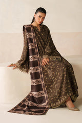 BrandsInn-3PC KHADDAR PRINTED SHIRT WITH KHADDAR PRINTED DUPATTA AND PRINT TROUSER-BI-2663