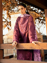 BrandsInn-3PC DHANAK EMBROIDERED SHIRT WITH COURTRAI PRINTED SHAWL & DHANAK TOUSER-BI-4123