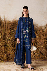 BrandsInn-3PC LAWN EMBROIDERED SHIRT WITH LAWN EMBROIDERED DUPATTA AND TROUSER-BI-4715