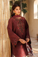 BrandsInn-3PC LAWN EMBROIDERED SHIRT WITH SILK PRINTED DUPATTA AND PRINTED TROUSER-BI-057