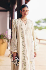 BrandsInn-3PC LAWN CHIKAANKARI EMBROIDERED SHIRT WITH KHADDI NET EMBROIDERED DUPATTA AND TROUSER -BI-4719