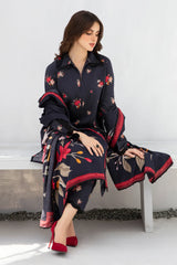 BrandsInn-3PC KHADDAR PRINTED SHIRT WITH KHADDAR PRINT DUPATTA AND PRINT TROUSER-BI-4186