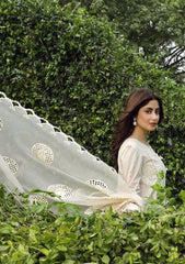 BrandsInn-3PC LAWN CHIKAANKARI EMBROIDERED SHIRT WITH KHAADI NET EMBROIDERED DUPATTA AND TROUSER -BI-4730