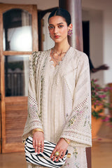 BrandsInn-3PC LAWN CHIKAANKARI EMBROIDERED SHIRT WITH KHADDI NET EMBROIDERED DUPATTA AND TROUSER -BI-4719