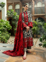 BrandsInn-3PC KHADDAR EMBROIDERED PRINTED SHIRT WITH KHADDAR PRINTED DUPATTA AND TROUSER-BI-2621