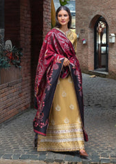 BrandsInn-3PC DHANAK EMBROIDERED SHIRT WITH WOOL DIGITAL PRINT SHAWL AND TROUSER-BI-5157