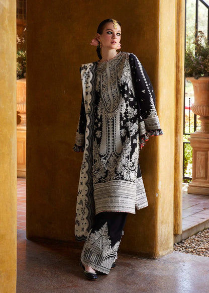 BrandsInn-3PC DHANAK EMBROIDERED SHIRT WITH COTTON NET EMBROIDERED DUPATTA AND EMB TROUSER-BI-4145