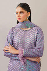 BrandsInn- ORGANZA 3PC SEQUENCE EMBROIDERED SHIRT WITH ORGANZA SEQUENCE EMBROIDERED DUPATTA WITH SILK TROUSER -BI-438