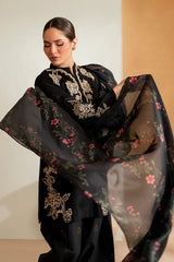 BrandsInn- 3PC LAWN EMBROIDERED SHIRT WITH CHIFFON PRINTED DUPATTA AND EMB TROUSER-BI-4513