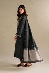 BrandsInn-3PC DHANAK EMBROIDERED SHIRT WITH WOOL DIGITAL PRINT SHAWL AND TROUSER-BI-5174