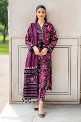 BrandsInn-3PC KHADDAR PRINTED SHIRT WITH KHADDAR PRINT DUPATTA AND PRINT TROUSER-BI-2633