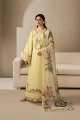 BrandsInn-3PC DHANAK EMBROIDERED SHIRT WITH COUTRAI PRINTED SHAWL AND TROUSER-BI-5221