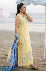 BrandsInn-3PC LAWN EMBROIDERED SHIRT WITH CHIFFON PRINTED DUPATTA AND TROUSER-BI-4850