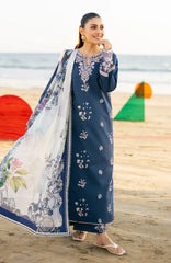 BrandsInn-3PC LAWN EMBROIDERED SHIRT WITH CHIFFON PRINT DUPATTA AND EMB TROUSER-BI-4845