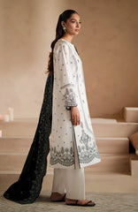 BrandsInn - 3PC DHANAK EMBROIDERED SHIRT WITH DHA COUTURE WOOL PRINT SHAWL AND TROUSER-BI-4088