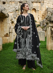 BrandsInn-3PC LAWN EMBROIDERED SHIRT WITH CHIFFON EMBROIDERED DUPATTA AND TROUSER-BI-346