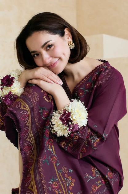 BrandsInn - 3PC LAWN EMBROIDERED SHIRT WITH ORGANZA EMBROIDERED DUPATTA AND TROUSER -BI-430