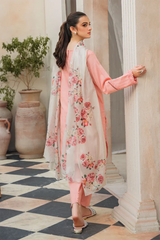 BrandsInn-3PC LAWN EMBROIDERED SHIRT WITH CHIFFON PRINTED DUPATTA & TROUSER-BI-4564
