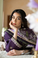 BrandsInn-3PC LAWN EMBROIDERED SHIRT WITH CHIFFON PRINTED DUPATTA AND TROUSER-BI-4631