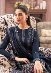 BrandsInn-3PC DHANAK EMBROIDERED SHIRT WITH DHANAK EMBROIDERD SHAWL & EMB TROUSER-BI-4053