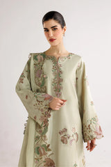BrandsInn-3PC DHANAK EMBROIDERED SHIRT WITH WOOL TYE&DYE PRINTED EMB SHAWL AND TROUSER-BI-5079